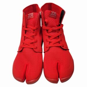 JOG Sports Jog Red Tabi Split Toe Sneakers Mens 27.0 US 9 Knit High Top Shoes